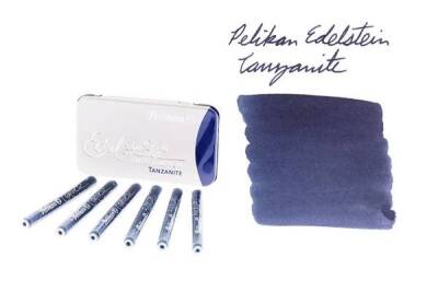 Pelikan Edelstein Mürekkep Kartuşu 6'lı Metal Kutu TANZANITE (BLUE-BLACK) - 1