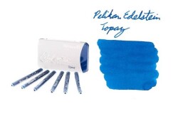 Pelikan Edelstein Mürekkep Kartuşu 6'lı Metal Kutu TOPAZ (TURQUOISE BLUE) - 1