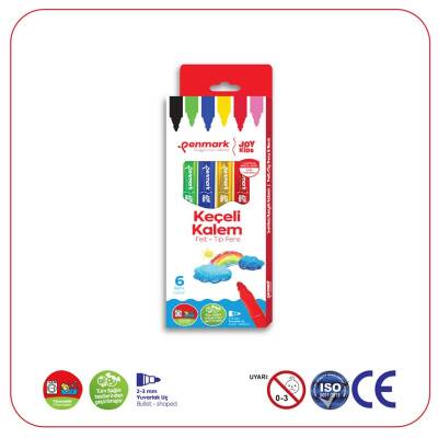 Penmark Süper Yıkanabilir Keçeli Kalem 6 Renk - 1