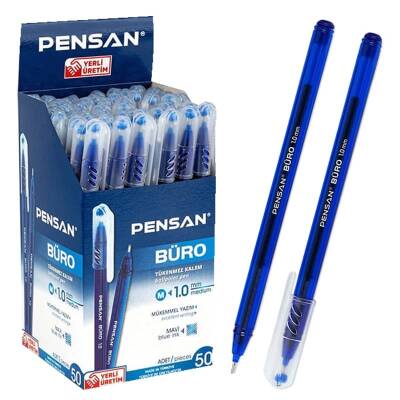 Pensan Büro Tükenmez Kalem 1 mm Mavi 50'li Kutu - 1