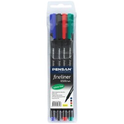 Pensan Fineliner 0.4 mm Keçe Uçlu Kalem 4 Renk - 1