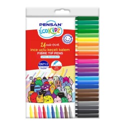 Pensan Kidz İnce Uçlu Keçeli Kalem 24 Renk - 1