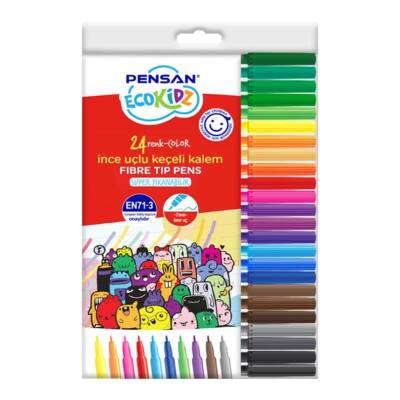 Pensan Kidz İnce Uçlu Keçeli Kalem 24 Renk - 1