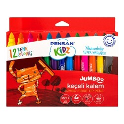 Pensan Kidz Yıkanabilir Jumbo Keçeli Kalem 12 Renk - 1