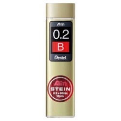 Pentel Ain Stein Min (Mekanik Kurşun Kalem Ucu) 0.2 mm B 10'lu Tüp - 1