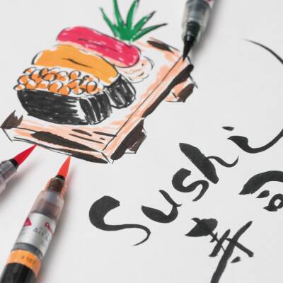 Pentel Arts Colour Brush Fırça Uçlu Kalem SİYAH - 2