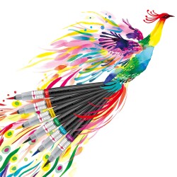 Pentel Arts Colour Brush Fırça Uçlu Kalem SİYAH - 3