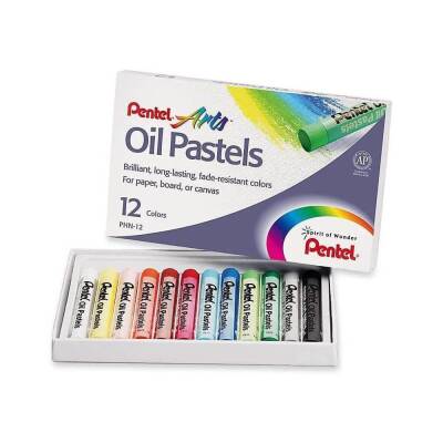 Pentel Arts Oil Pastels 12 Renk Yağlı Pastel Boya Seti PHN12 - 1