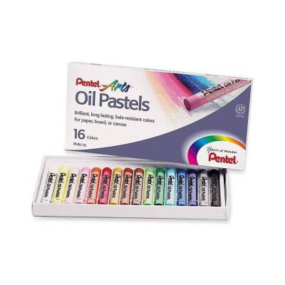 Pentel Arts Oil Pastels 16 Renk Yağlı Pastel Boya Seti PHN16 - 1