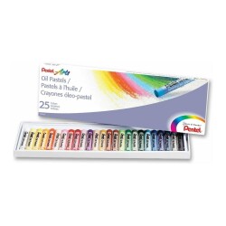 Pentel Arts Oil Pastels 25 Renk Yağlı Pastel Boya Seti PHN25 - 1