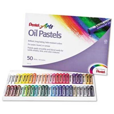 Pentel Arts Oil Pastels 50 Renk Yağlı Pastel Boya Seti - 1
