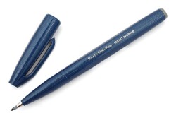 Pentel Brush Sign Pen BLUE-BLACK - 1