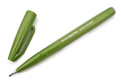Pentel Brush Sign Pen OLIVE GREEN - 1