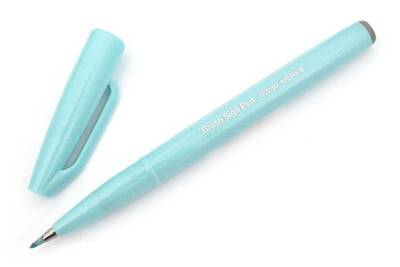 Pentel Brush Sign Pen PALE BLUE - 1