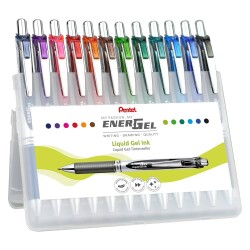 Pentel EnerGel Mekanizmalı Jel Roller Kalem 0.7 mm 12 Renk Set BL77-12 - 1