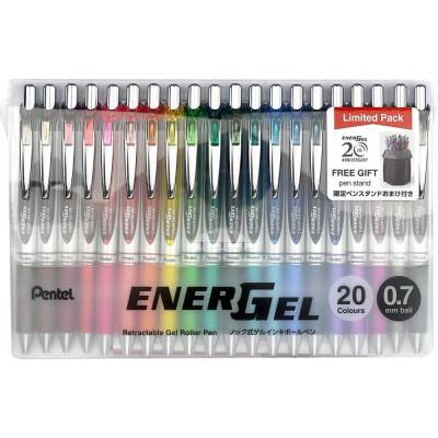 Pentel EnerGel Mekanizmalı Jel Roller Kalem 0.7 mm 20 Renk Set BL77-20 - 1