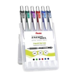 Pentel EnerGel Mekanizmalı Jel Roller Kalem 0.7 mm 6 Renk Set BL77-6 - 1