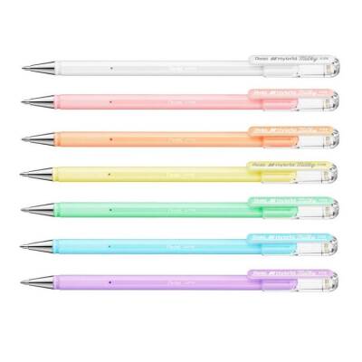 Pentel Hybrid Milky Pastel Jel Roller Kalem 0.8mm 7 RENK SET - 1