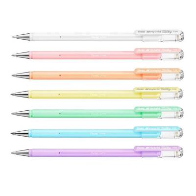 Pentel Hybrid Milky Pastel Jel Roller Kalem 0.8mm 7 RENK SET - 1