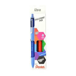 Pentel iZee Yağ Bazlı Mekanizmalı Roller Kalem 1.0 mm - 4'lü Set (S-M-K-Y) BX470-4 - 1