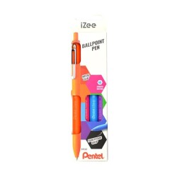 Pentel iZee Yağ Bazlı Mekanizmalı Roller Kalem 1.0 mm - 4'lü Set (T-P-AM-M) BX470-4COL - 1