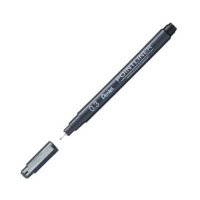 Pentel Pointliner Fiber Uçlu Çizim Kalemi 0.3 mm - 1