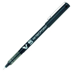 Pilot V5 Hi-Tecpoint İğne Uçlu Kalem SİYAH - 1