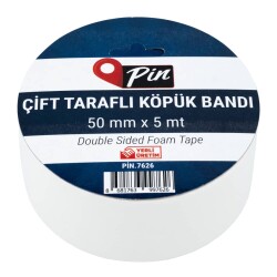 Pin Çift Taraflı Köpük Bant 50 mm x 5 mt - 1