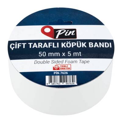 Pin Çift Taraflı Köpük Bant 50 mm x 5 mt - 1