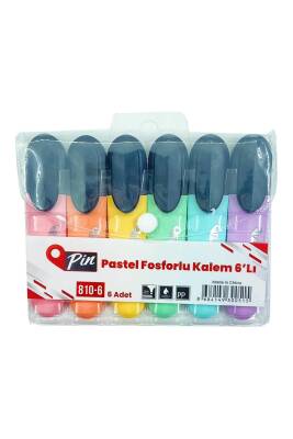 Pin Pastel Fosforlu Kalem 6 Renk Set - 2