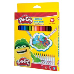 Play-Doh 12 Renk Fırça Uçlu Keçeli Kalem - 1