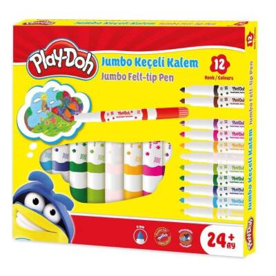 Play-Doh 12 Renk Jumbo Keçeli Kalem 6 mm - 1