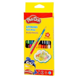 Play-Doh Bicolor Çift Renkli Kuru Boya 12'li (24 Renk) - 1