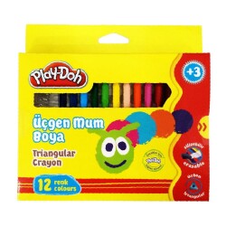 Play-Doh Jumbo Üçgen Crayon Mum Boya 12 Renk 11 mm - 1