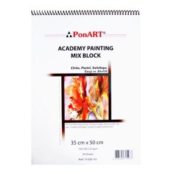 Ponart Academy Painting Mix Blok Spralli 35x50 cm. 20 Yaprak - 1