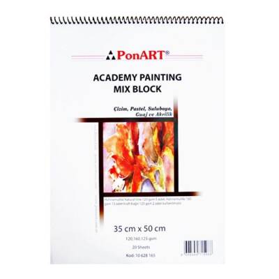 Ponart Academy Painting Mix Blok Spralli 35x50 cm. 20 Yaprak - 1