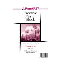 Ponart Creative Pastel Blok Spralli 35x50 cm. Karışık Renkli 15 Yaprak - 1