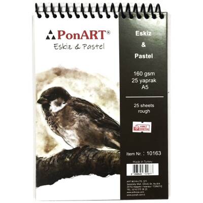 Ponart Eskiz & Pastel Blok Spiralli 160 gr. 25 Sayfa A5 - 1