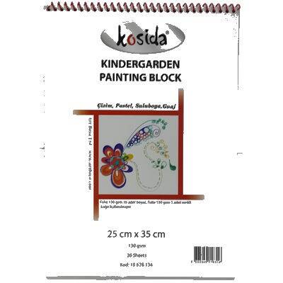Ponart Kosida Kindergarden Block 25x35 130 gr. 15 Beyaz + 5 Renkli Sayfa - 1