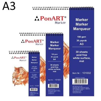 Ponart Marker Pad A3 190 gr. 30 yp. - 1