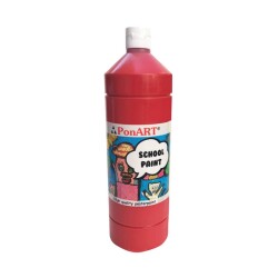 Ponart School Paint Çok Amaçlı Okul Boyası Açık Kırmızı 250 ml - 1