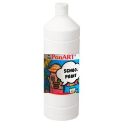 Ponart School Paint Tempera Boya 1000 ml. PSP-2200 BEYAZ - 1