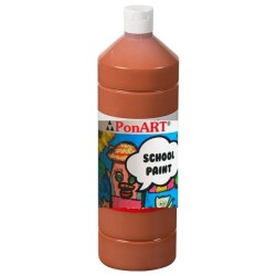 Ponart School Paint Tempera Boya 1000 ml. PSP-2218 A.KAHVE - 1