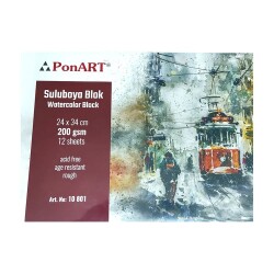 Ponart Suluboya Blok 200 gr Rough 24x34 cm 12 yp - 1