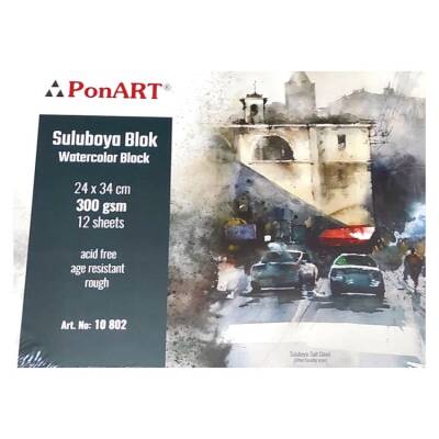 Ponart Suluboya Blok 300 gr Rough 24x34 cm 12 yp - 1