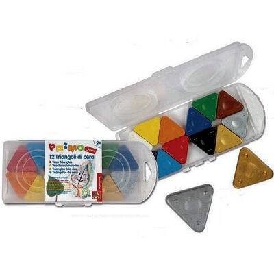Primo Triangular Wax Crayon Üçgen Sihirli Mum Boya 12 Renk - 1