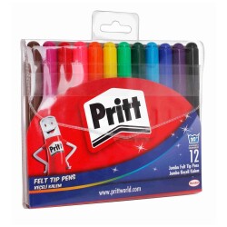 Pritt Jumbo Yuvarlak Uç Keçeli Kalem 12 Renk - 1