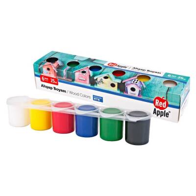 Red Apple Ahşap Boyası 6 Renk x 25 ml Sıralı Set - 1