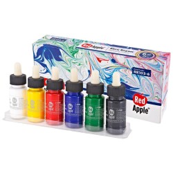 Red Apple Ebru Boyası 6 Renkx25 ml Set - 1