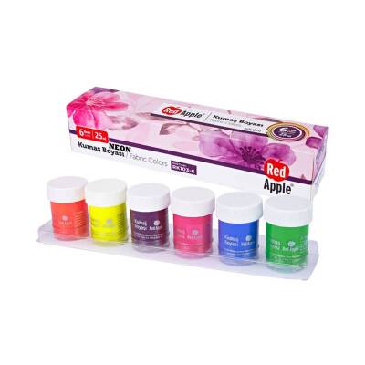 Red Apple Neon Kumaş Boyası 6 Renk x 25 ml - 1